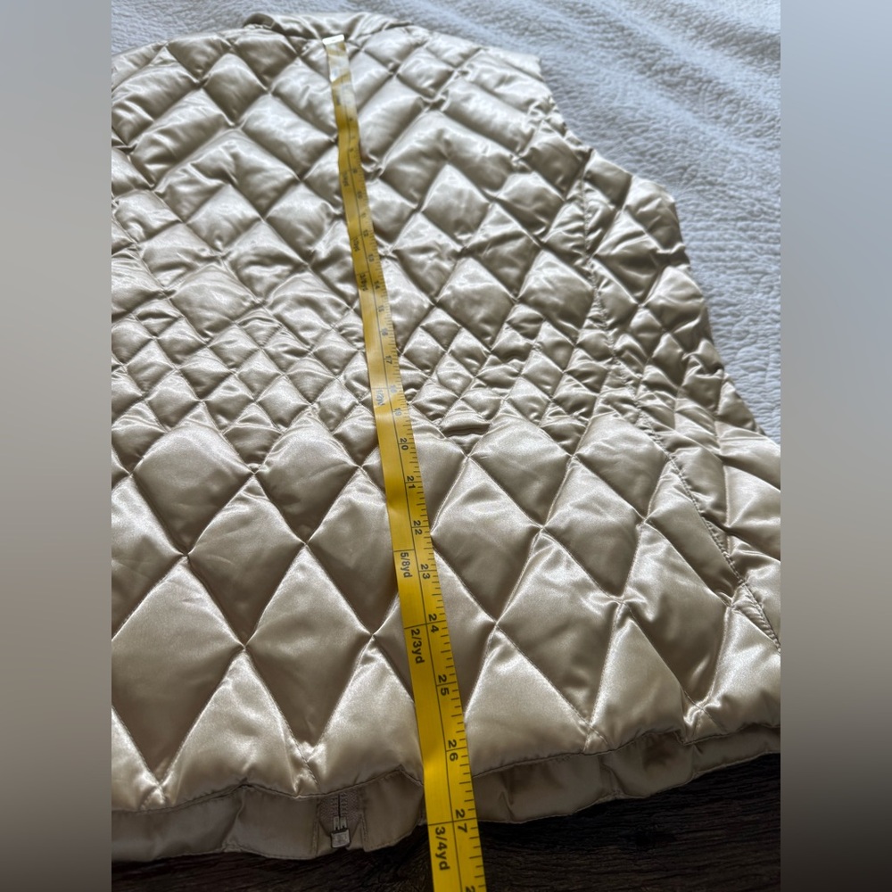Lands' End Gold Quilted Goose Down Vest - Picture 8 of 10